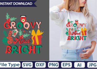 Groovy And Bright Retro Sublimation Design Retro Christmas Sublimation PNG Bundle, Christmas png bundle, Holly png, Santa png, Jingle png, Retro Christmas png, Tis the season png, christmas retro design,Be