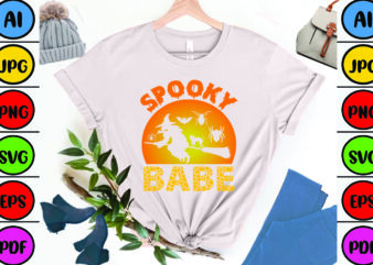 Spooky Babe t shirt template vector