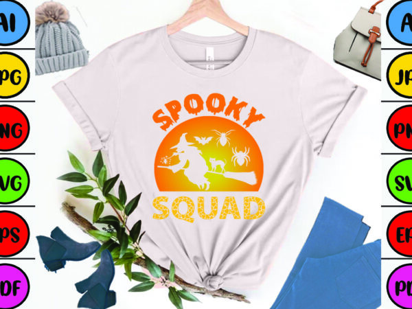 Spooky squad t shirt template vector