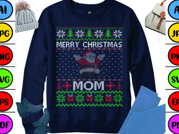 Merry christmas mom t shirt designs for sale
