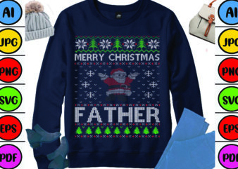 Merry Christmas Father t shirt designs for sale