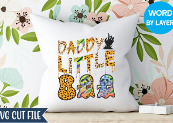 Daddy Little Boo Sublimation ,Halloween T-shirt Design, Happy Halloween, Matching Family Halloween Outfits, Girl’s Boy’s Halloween Shirt,