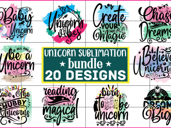 Rainbow unicorn svg & sublimation bundle t shirt design online
