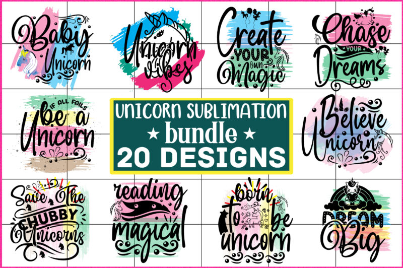 Rainbow Unicorn Svg & Sublimation Bundle