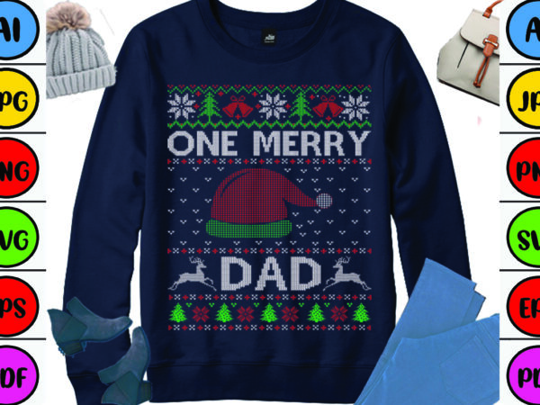 One merry dad t shirt design online