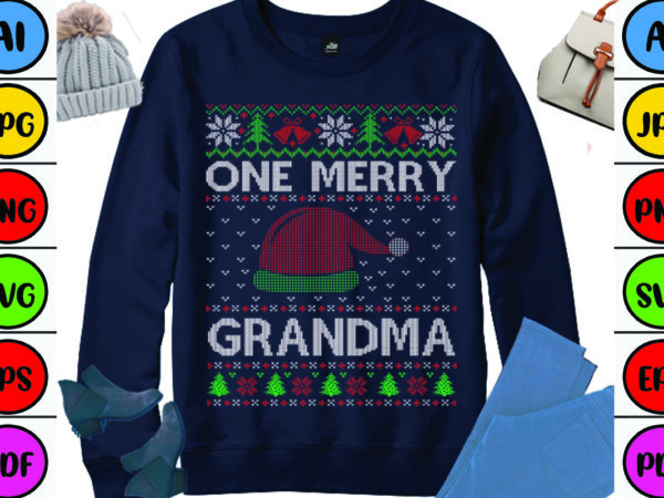 One merry grandma t shirt design online