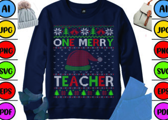 One Merry Teacher t shirt design online