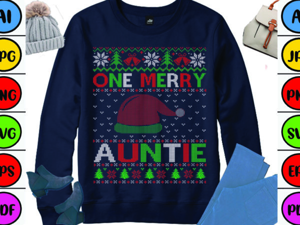 One merry auntie t shirt design online