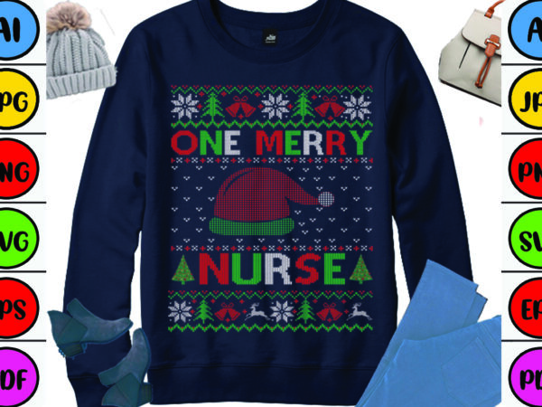 One merry nurse t shirt design online