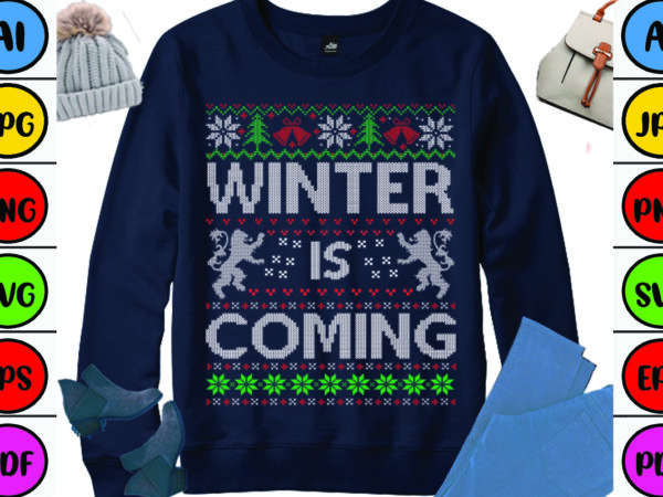 Winter is coming t shirt design for sale