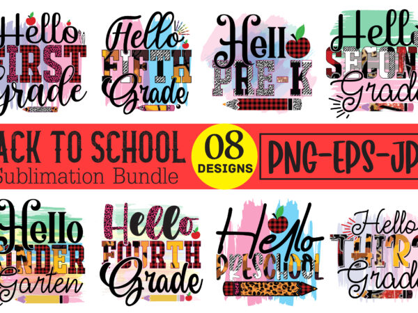 Back to school sublimation bundle t shirt template