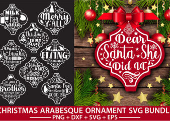 Christmas Arabesque Ornament Bundle t shirt vector file