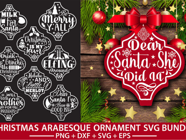 Christmas arabesque ornament bundle t shirt vector file