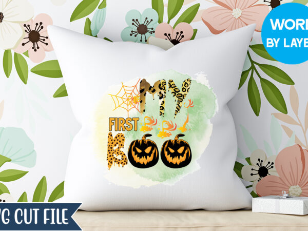 My first boo sublimation, happy halloween, matching family halloween outfits, girl’s boy’s halloween shirt, t shirt designs for sale