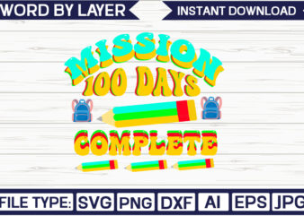 Mission 100 Days Complete SVG Design