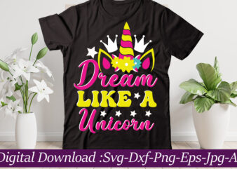 Dream Like a Unicorn svg cut file,Bow Bundle SVG, Unicorn, Butterfly and Swan Hair Bow Templates, Bow Collection SVG, Felt Bow SVG, Hair Bow Silhouette, Cricut Cut Files unicorn bundle t shirt vector illustration