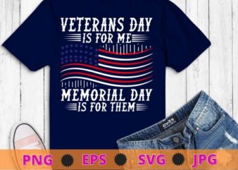 Veterans Day Is For Me Memorial Day Is For Them T-Shirt design svg, Veterans day 2022, memorial day, Independance day,
