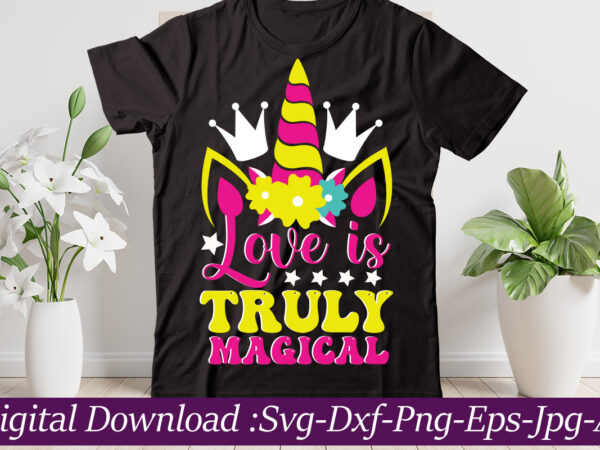 Love is truly magical svg cut file,bow bundle svg, unicorn, butterfly and swan hair bow templates, bow collection svg, felt bow svg, hair bow silhouette, cricut cut files unicorn bundle t shirt vector graphic