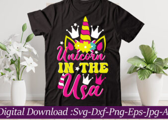 Unicorn in the Usa svg cut file,Bow Bundle SVG, Unicorn, Butterfly and Swan Hair Bow Templates, Bow Collection SVG, Felt Bow SVG, Hair Bow Silhouette, Cricut Cut Files unicorn bundle t shirt vector graphic
