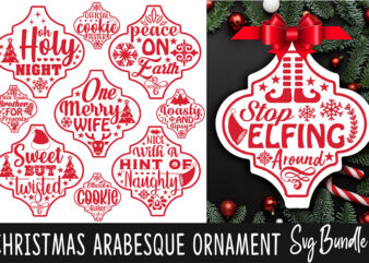Christmas Arabesque Ornament SVG Bundle t shirt vector file