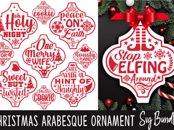 Christmas arabesque ornament svg bundle t shirt vector file