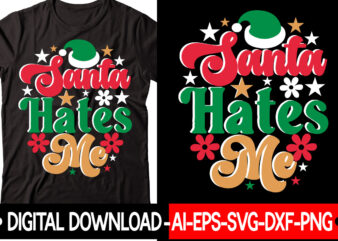 Santa Hates Me Retro Design Christmas SVG Bundle, Winter Svg, Funny Christmas Svg, Winter Quotes Svg, Winter Sayings Svg, Holiday Svg, Christmas Sayings Quotes Christmas Bundle Svg, Christmas Quote Svg,