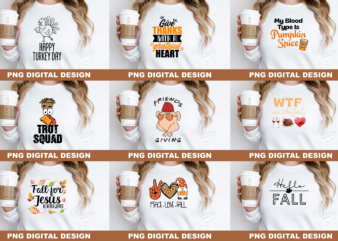 Thanksgiving Turkey Fall PNG Sublimation Design