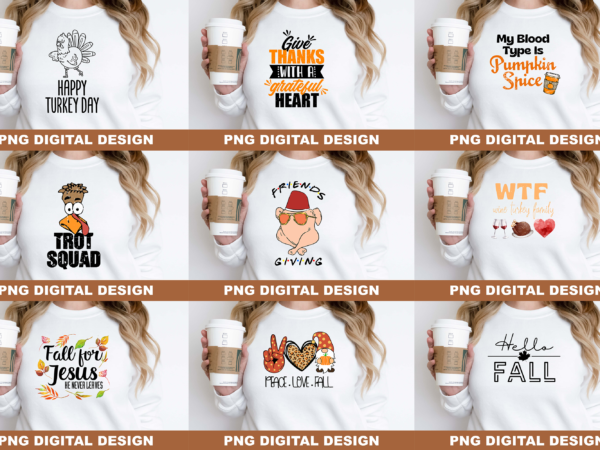 Thanksgiving turkey fall png sublimation design
