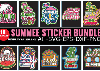SUMMER STICKER BUNDLE ,Summer Vinyl Sticker, VSCO Stickers Bundle, Flower Heart Cactus Sticker, DIY Cricut PNG Stickers, Print & Cut Sticker, Beach Sun Sticker,Summer Sticker Bundle Svg. Summer Svg, Summer