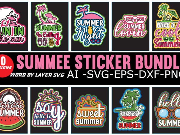 Summer sticker bundle ,summer vinyl sticker, vsco stickers bundle, flower heart cactus sticker, diy cricut png stickers, print & cut sticker, beach sun sticker,summer sticker bundle svg. summer svg, summer t shirt template vector