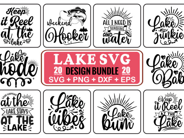 Lake svg design bundle.
