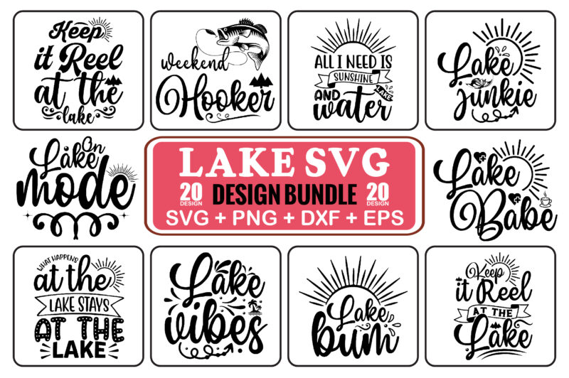 Lake Svg Design Bundle.
