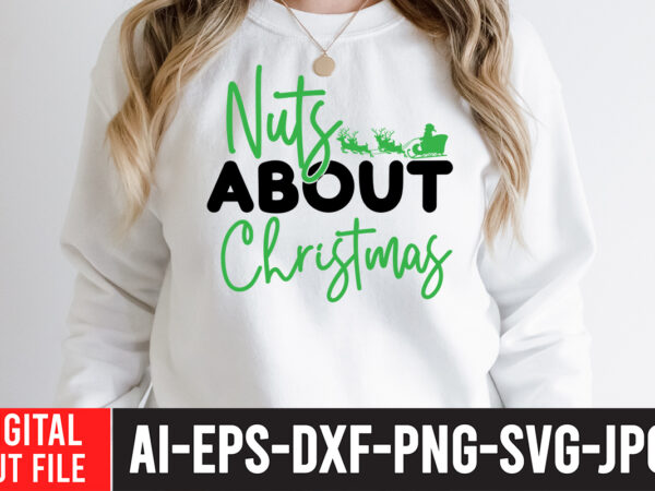Nuts about christmas t-shirt design , nuts about christmas svg cut file , in december we wear red t-shirt design ,in december we wear red svg cut file , christmas