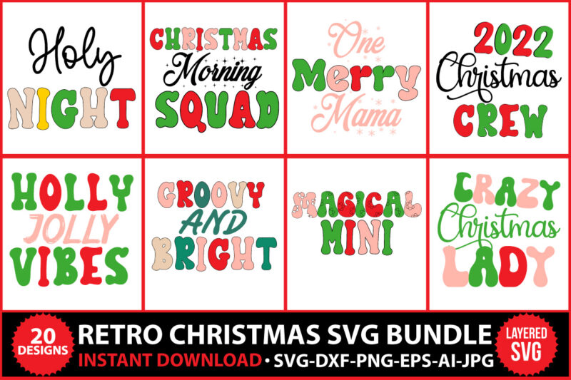 Retro SVG,Retro christmas SVG Bundle, Retro christmas design, Retro design, Retro cut file,Christmas SVG Bundle, Winter svg, Santa SVG, Holiday, Merry Christmas, Christmas Bundle, Funny Christmas Shirt, Cut File Cricut,