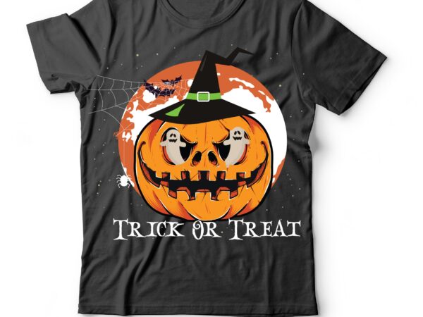 Trick or treat svg cut file , trick or treat t-shirt design , pumpkin trick or treat vector , halloween t-shirt design ,halloween svg cut file , happy halloween t-shirt