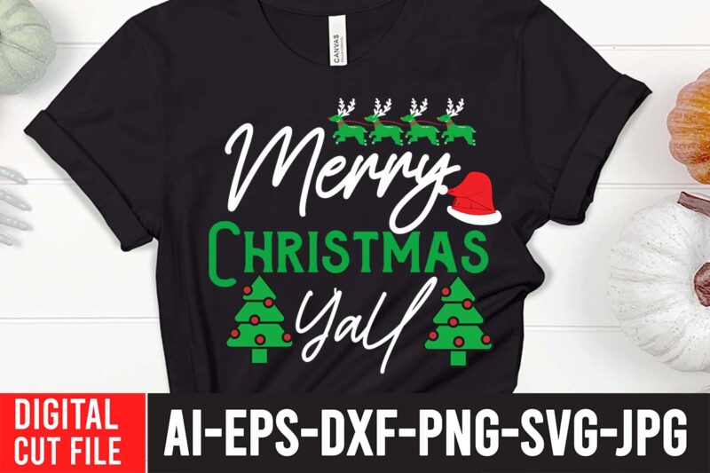 Merry Christmas Y'all SVG Cut File , christmas svg, christmas t shirt design, christmas tree svg, christmas shirt ideas, merry christmas svg, nightmare before christmas svg, free christmas svg, santa