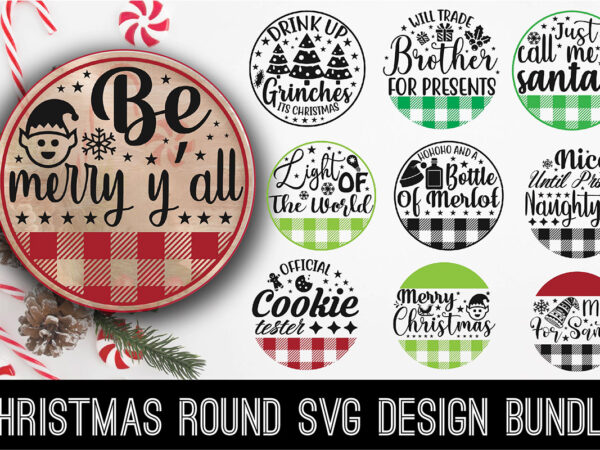 Christmas round svg design bundle