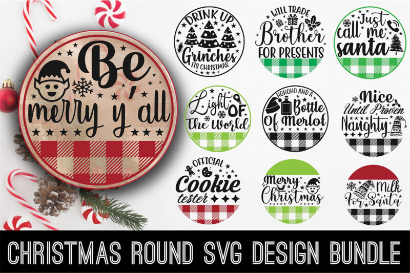 Christmas Round Svg Design Bundle