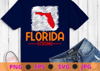 Florida strong florida map united state T-shirt design svg