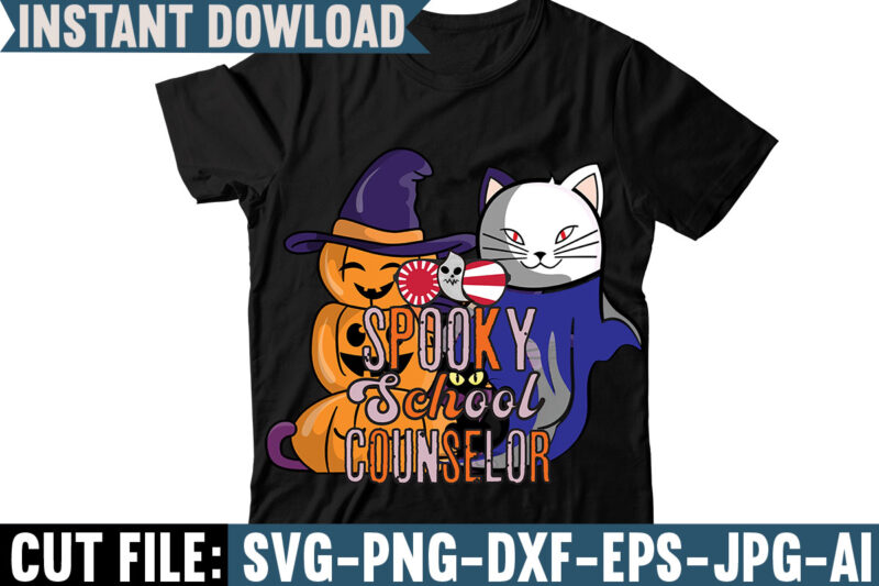 Spooky School Counselor T-shirt Design,SVGs,quotes-and-sayings,food-drink,print-cut,mini-bundles,on-sale,halloween svg design, halloween svgs, svg halloween designs, free halloween cricut designs, free witch svg, 2020 is boo sheet svg, free cricut halloween designs, halloween ghost