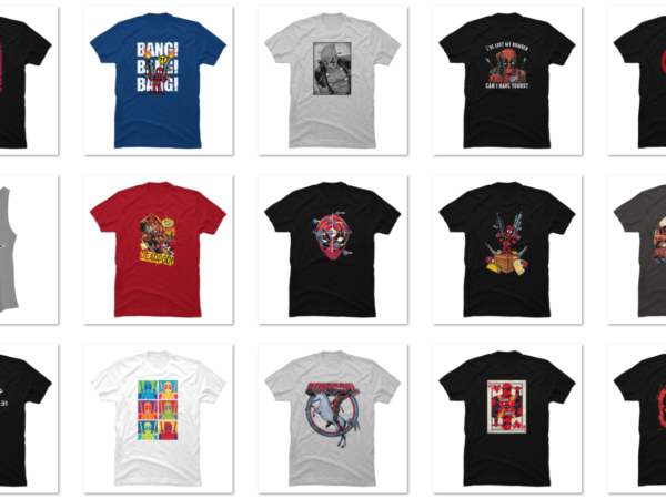 22 deadpool png t-shirt designs bundle for commercial use part 1