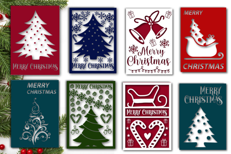 Merry Christmas Card SVG Bundle