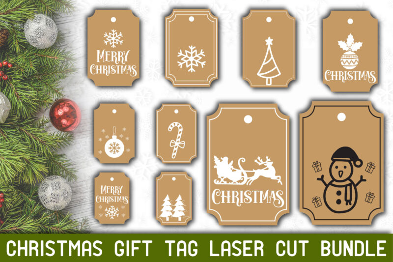 Laser Cut Christmas Gift Tag Bundle
