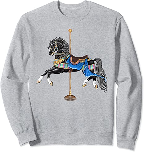 Black Stallion Carousel Horse Sweatshirt - Buy t-shirt designs
