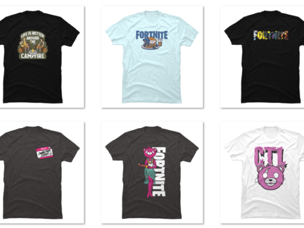 10 fortnite png t-shirt designs bundle for commercial use part 1
