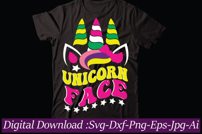 Unicorn Face svg vector t-shirt design,Unicorn Svg, Unicorn Split Monogram, Unicorn Birthday Svg, Unicorn Monogram, Unicorn Clipart, Unicorn shirt svg, Unicorn Png Svg cut files UNICORN BUNDLE SVG, Png, Dxf,