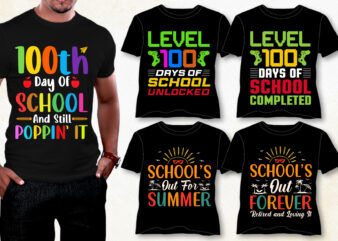 100 Days Of School T-Shirt Design Bundle
