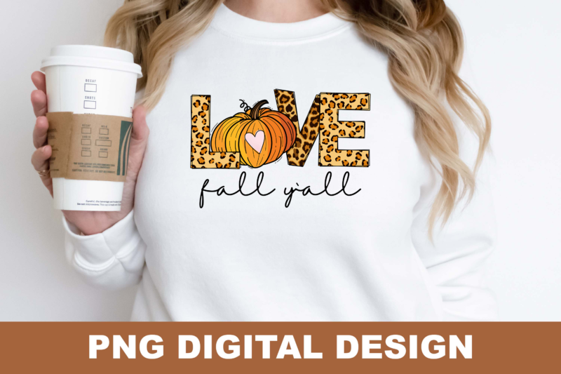 Love Fall Pumpkin Spice Season PNG Sublimation Design