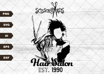 Scissorhands Hair Salon PNG & SVG Digital Download|sublimation|cricut