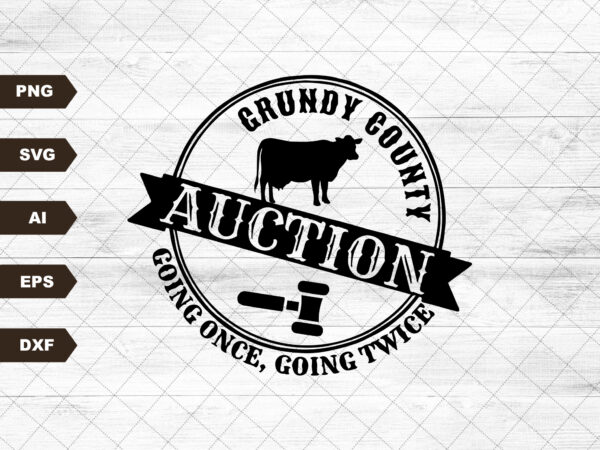Grundy county auction t shirt design template